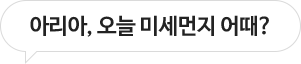 아리아, 오늘 미세먼지 어때?