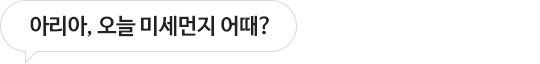 아리아, 오늘 미세먼지 어때?
